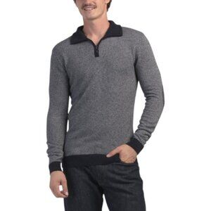 BARTOLINI Made In Italy Wool Blend Jacquard Quarter Zip Sweater